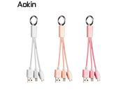 Aokin 15cm Keychain Cable Latest Micro USB Cable 2 in 1 Sync Data Charging USB Cable for iPhone 5 5s 6 Plus Samsung HTC