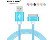 VOXLINK 30 Pin For iphone 4 4s USB Cable Braided Sync Data Fast Charger Cables For iphone 4s 4 3GS iPad 2 3 With Retail Box
