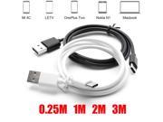 2M Black White Type C 3.1 Type C USB Data Sync Charger Cable For Nokia N1 For Macbook 12 OnePlus 2 ZUK Z1 Nexus 5X 6P