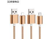ZORWING Nylon Line Metal Plug Micro USB Cable Sync Data Charger USB Cable for iPhone 6 5 5s 6s plus Charger Cable For Samsung