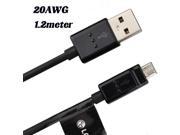 100% Genuine USB Data Sync Fast Charging Cable Micro cable For LG Nexus 4 5 F340 F350 G3 20AWG Pure copper