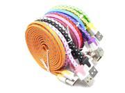 2M Good Colours Flat Braided Fabic Woven Micro USB Phone Data Sync Charger Cables Cord Wire for iPhone 5 5s 6 6Plus xedain