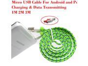 BrankBass 2M Nylon Micro USB Cable Charger Data Sync USB Cable Cord For Android Smart Phone for tablet PC