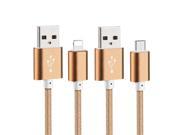 USB Data Cable Nylon Braided Wire Metal Plug Micro USB Cable For iPhone 6 Charger 6s Plus 5s 5 iPad mini Samsung Sony HTC