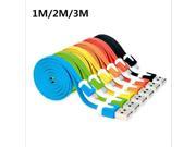 2m Flat Noodle Colorful Sync Data Charging Charger Adapter USB Cable for samung xiaomi HTC LG SONY