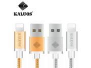 100% KALUOS 20cm 1M Nylon Braided Charging Wire 8Pin USB Data Sync Charge Cable For iPhone 5 5S 6 6S Plus Fast Charger Cables