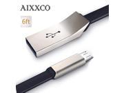 AIXXCO Quality Speed 3D Zinc Alloy Fast Charging Data Sync 2M Micro USB Cable for Samsung Sony for Android for iphone 6 5 ipad