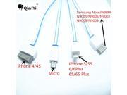 Universal Portable 4 in 1 Charger Cable Multi Chargering micro usb Cable for HTC Samsung Sony Xiaomi Huawei iphone 4 4s 5 5s 6