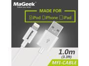 MaGeek 1.0m 3.3ft Mobile Phone Cables MFi Lightning to USB Cable for iPhone 6 6s 5s iPad 4 mini Air 2 iOS 8 9 10
