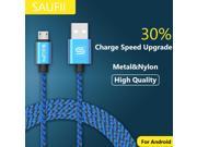 SAUFII 2A nylon micro usb cable Charger fast charging cable cord for samsung galaxy s7 xiaomi huawei short 1 2 3M
