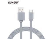 Gray Fast Charge USB Cable 2m Flat Micro USB Cable for Samsung Xiaomi Huawei Phone Charging Cable USB Wires