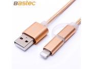est 2 in 1 Colorful Nylon Line and Metal Plug Sync Data Charging Micro USB Cable for iPhone 6s 6 plus 5s Samsung Xiaomi HTC