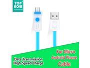TOPNOW 2.1A Micro USB Cable LED Light Charging Cable for Samsung Galaxy Xiaomi HT Data Cable Sony Coloful Noodle Jelly line