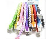 2M Colorful Flat Braided Woven 8 pin USB phone Data Sync Charger Cable Cord Wire for iPhone 5 5s 6 6Plus 6s 7 7plus xedain
