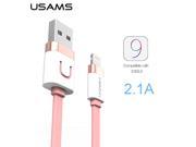 USAMS Cable for iPhone Zinc Alloy 2.1A Fast Charging Usb Cable Date Cable For iPhone Mobile Phone Accessories