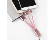 2in1 Keychain Nylon Line Metal Plug Micro USB Charging Cable Charger Cables for iPhone 6 6s Plus 5s iPad mini Android Samsung S6