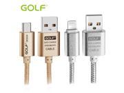 Golf Micro USB Cable 2.1A 3M Metal Braided Wire 2.0 Data Sync Charging Data Cable Output For iPhone Samsung Galaxy