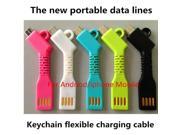 Small Short Micro USB Cable Key Charge Cable for iPhone 6 6S 7 5 8 Pin Andriod Cable Charger Kaychain Ring Key Chain Creativity