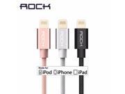 ROCK Metal MFI certified Lightning to USB Cable For iPhone 5 SE 6 6s plus iPad Nylon Braid Fibre fast charging iPhone Cable USB
