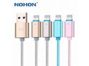NOHON 150cm LED SMART Aluminum alloy USB cable For iphone 7 5 5S 5C 6 Plus 6S ipad 4 mini Air data charger cable IOS 6 7 8 9 10