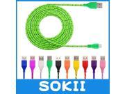 2M Nylon Braided Micro USB Cable For Samsung Galaxy HTC Nokia Charger Data Sync USB Cable Cord 10 Colors Available