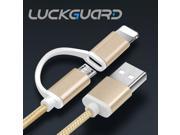 2in1 Aluminum 1M Fast Charging Mobile Phone Micro USB Cables For iPhone 5 6 ipad Data Cable For Samsung LG Huawei Xiaomi Android