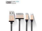 Earldom 1.2m 3 in 1 usb cable Multi Charger mobile phone cables micro usb cable for iPhone 6 5 5s 4 4s Samsung Galaxy S6 S5 S4