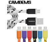 CAMDEMS 2016 2M Micro USB cable Flat Nylon Braided cord Charging adapter mobile phone for samsung S6 huawei xiaomi lenovo
