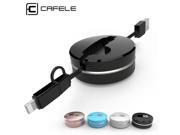Cafele 2 in 1 Retractable USB Charging Cable Round Box 8 Pin Special for iPhone 5s 6 6s 6Plus Micro USB for Android Smart Phone