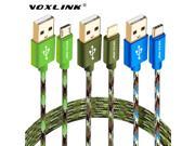 VOXLINK Camouflage Nylon Braided Micro USB Cable USB Type C Date Sync Charge Cable For iphone 6 6s Plus 5s 5c SamsungNOTE7 S4 S3
