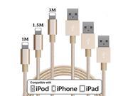 Hot 1M 1.5M 3M Metal Nylon Braided Fast USB Charger Sync Data Charging Cable For iPhone 5 5S 6 6S 7 Plus iPad Air Mini iPod