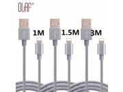 Qriginal 1M 1.5M 3M Nylon Braided 8 Pin Fast USB Cable Sync Data Charger Cable For iPhone 5 5s 6 6s 7 plus ipad 4 IOS 7 8 9