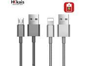 Micro USB Cable HKkias METAL WIRE Fast Charging Mobile Phone USB Charger Cable For iPhone 7 6s 6 plus 5 5s iPad Samsung HTC LG