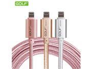 Golf Aluminum Braided Nylon Wire Durable 25cm 3M 8pin usb cable Data Sync Charge For iPhone 6 6s 7 plus iPad