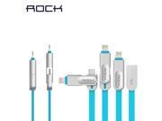ROCK CobbleStone 2 in 1 Charge Sync Flat Cable for Samsung Galaxy S7 Micro USB Cable for iPhone 5 5s 6 6 plus USB Cable