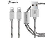 Baseus 2 in 1 Dual 8pin For Lightning To USB Cable For iPhone 6 6s 5s SE iPad Air Mini iPod Nano 6 Apple Data Sync Charger Cable