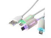 Beautiful 1M LED Light Durable Micro USB Cable Charger Data Sync Cord For iPhone iPad Samsung Galaxy S3 S4 S5 HTC Android phone