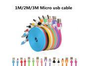 Hot Colorful 2m Micro USB Charging Cable V8 Charger Data Sync USB Cable Cord For Samsung Galaxy HTC Huawei Android