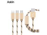 Aokin 3 in 1 8pin USB Cable Micro USB Type C Charger Cable Data Sync Multi Charging Port For iPhone 6 6S Samsung HTC