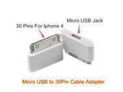 Micro USB Cable Adapter 5 pins converter to 30 pins Convertor for Iphone 4s Cable Connector Fast Data Sync Transferring