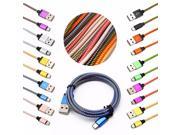 Multi color Micro Usb Cable Braided Nylon Line and Metal Plug Data Sync Charger Cable for SAMSUNG Galaxy Xiaomi HuaWei OPPO ViVO