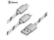 Baseus 2 in 1 Micro USB Cable For iPhone 7 6 6s Plus 5 5s SE Android For Samsung Xiaomi Huawei LG HTC Data Sync Charger Cable