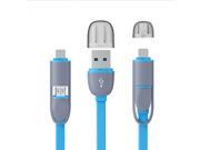 MOONBIFFY 8pin 2 in 1 Micro USB Cable Sync Data Charger Cable For iPhone 5 6 6S Plus Samsung S3 S4 S5 Android Phone