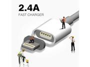 2.4A Charging Magnetic Cable For Samsung Apple iPhone 5 5s 6 6s 7 Plus iPad Mobile Phone Magnet Charger Micro USB Charge Cable