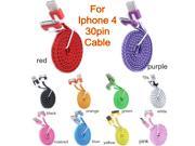 High Qulity 2m 10 colors Braided USB Sync Charger Cable Cord For iPhone 4 4S for iPad 2