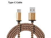 Metal Plug Nylon Braided USB 3.1 Type C Data Sync Charger Cable for Xiaomi 5 5s Huawei P9 Plus Mate 9 Honor 8 Oneplus 3 3T LG G5