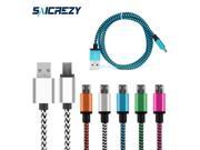 2M Metal Braid nylon micro usb cable Charger data sync mini usb fast charging cord for samsung galaxy xiaomi android phone