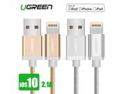 [For MFi iOS 9.1 iPhone Cable] Ugreen Metal Alloy USB Cable for Lightning to USB Nylon Bradied USB Charger Cable for iPhone 6 7