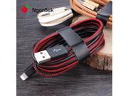 NganSek Hand sewn PU USB Cable USB Metal USB Leather Sync Data Charging Cable For iPhone Cable 5s 6 6s 7 Plus Mobile Phone Cable