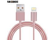 1M Luxury Metal Rose Gold Wire Mobile Phone Cables Charging USB Cable Charger Data For iPhone 7 5 5S 6 6s plus IOS accessories